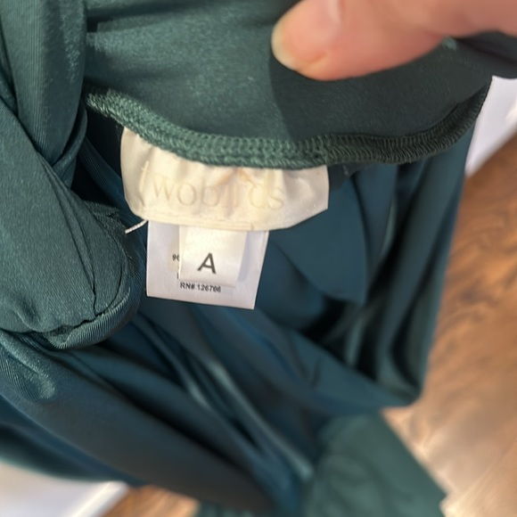 Twobirds Slit Dress in Forest Green - Picture 5 of 6